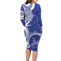 Personalised Queen Salote College Family Matching Long Sleeve Bodycon Dress and Hawaiian Shirt QSC Est 1926 Ngatu Pattern - Polynesian Pride