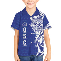 Personalised Queen Salote College Family Matching Off The Shoulder Long Sleeve Dress and Hawaiian Shirt QSC Est 1926 Ngatu Pattern - Polynesian Pride