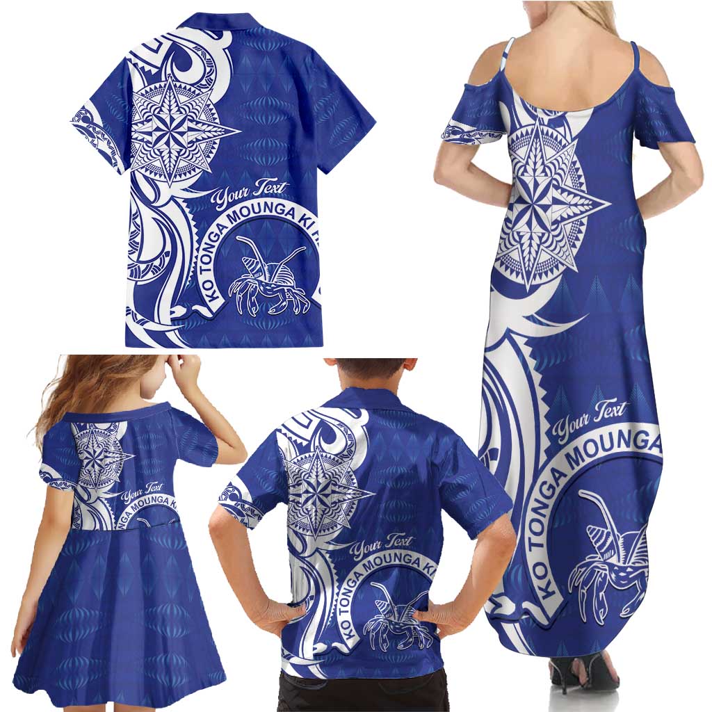Personalised Queen Salote College Family Matching Summer Maxi Dress and Hawaiian Shirt QSC Est 1926 Ngatu Pattern - Polynesian Pride
