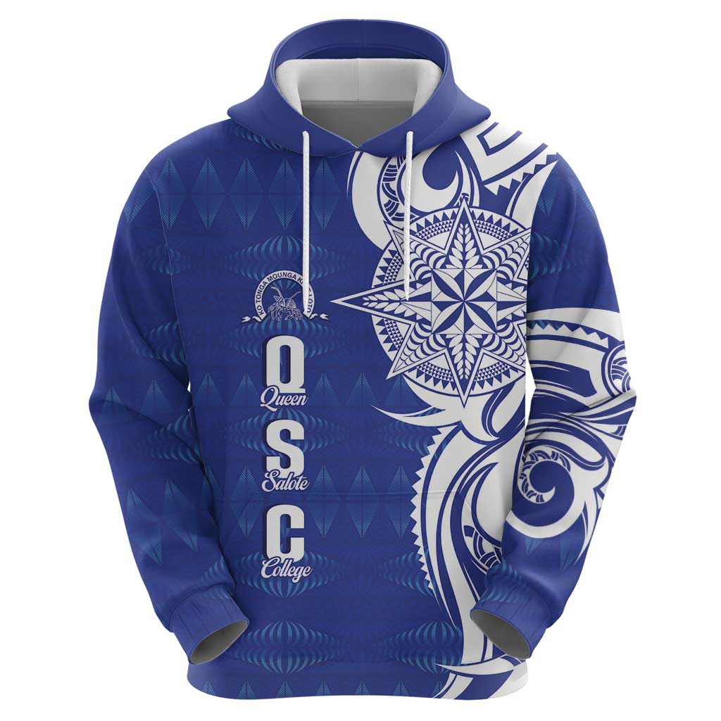 Personalised Queen Salote College Hoodie QSC Est 1926 Ngatu Pattern - Polynesian Pride