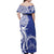Personalised Queen Salote College Off Shoulder Maxi Dress QSC Est 1926 Ngatu Pattern - Polynesian Pride