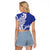 Personalised Queen Salote College Raglan Cropped T Shirt QSC Est 1926 Ngatu Pattern - Polynesian Pride