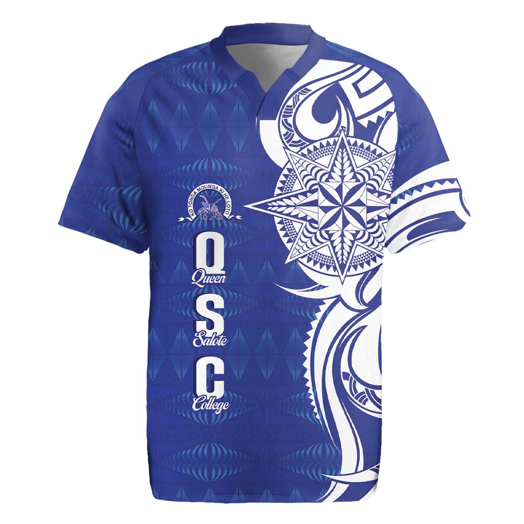 Personalised Queen Salote College Rugby Jersey QSC Est 1926 Ngatu Pattern - Polynesian Pride