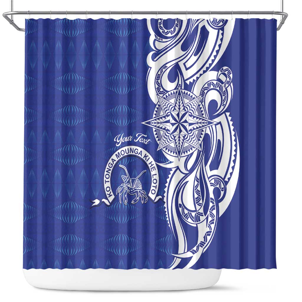 Personalised Queen Salote College Shower Curtain QSC Est 1926 Ngatu Pattern - Polynesian Pride