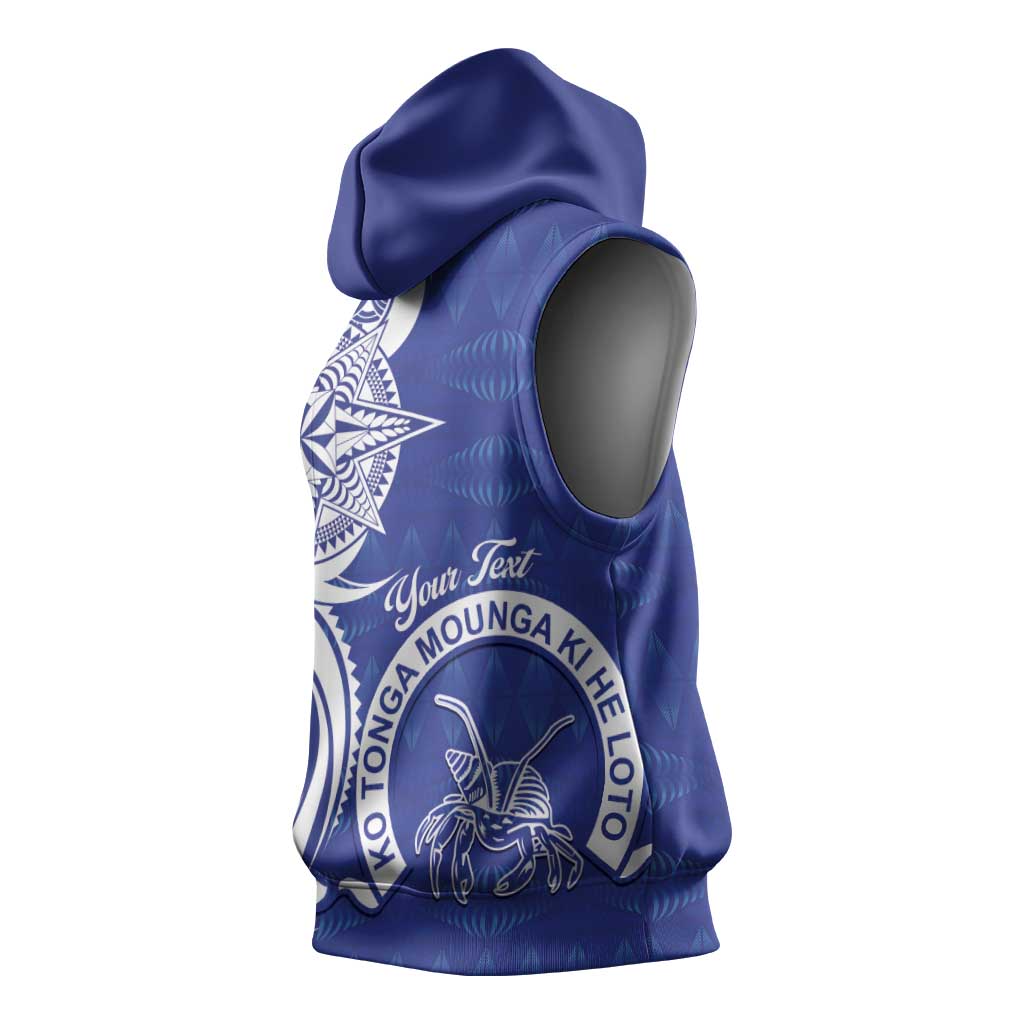 Personalised Queen Salote College Sleeveless Hoodie QSC Est 1926 Ngatu Pattern - Polynesian Pride