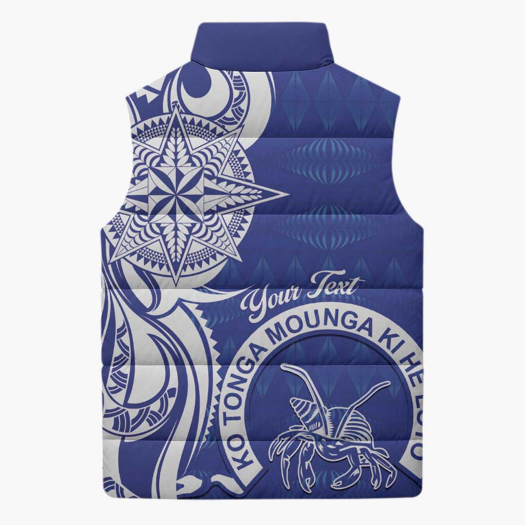 Personalised Queen Salote College Sleeveless Puffer Jacket QSC Est 1926 Ngatu Pattern - Polynesian Pride