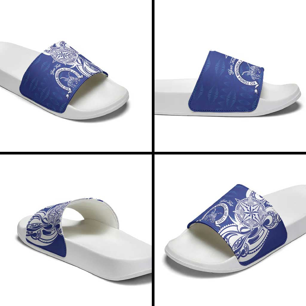 Personalised Queen Salote College Slide Sandals QSC Est 1926 Ngatu Pattern - Polynesian Pride