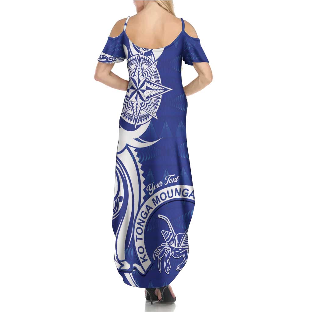 Personalised Queen Salote College Summer Maxi Dress QSC Est 1926 Ngatu Pattern - Polynesian Pride