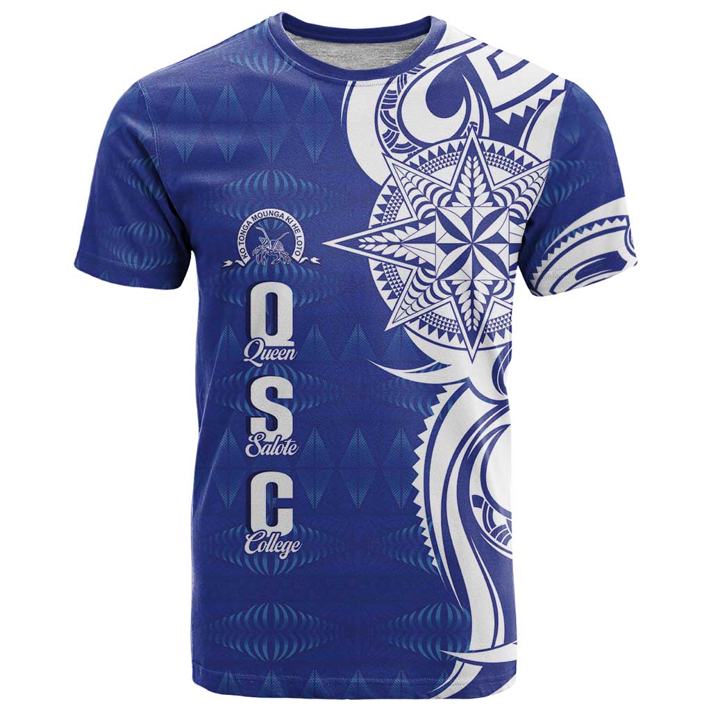 Personalised Queen Salote College T Shirt QSC Est 1926 Ngatu Pattern - Polynesian Pride