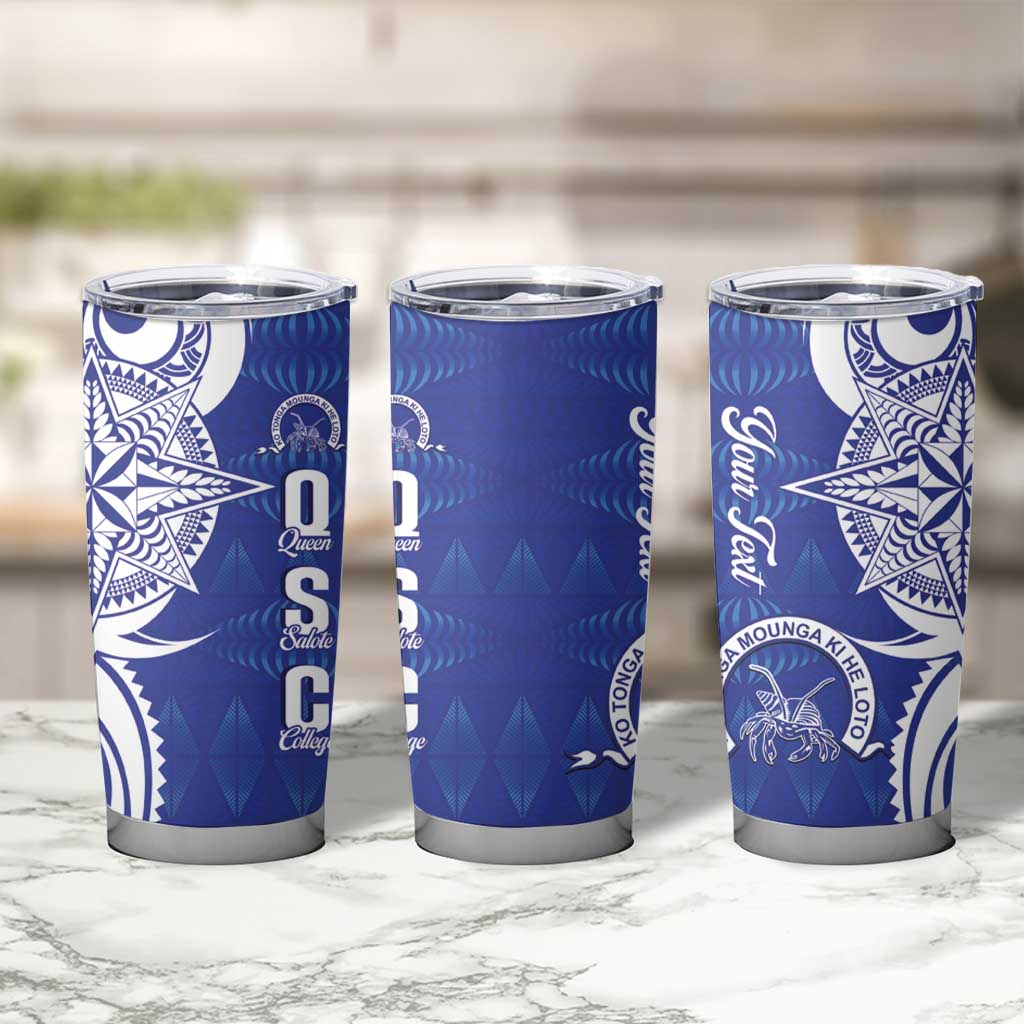 Personalised Queen Salote College Tumbler Cup QSC Est 1926 Ngatu Pattern - Polynesian Pride