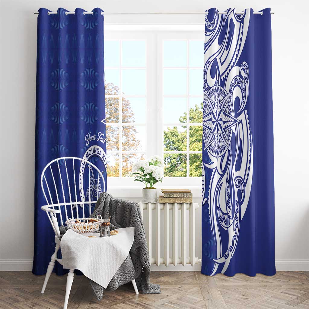 Personalised Queen Salote College Window Curtain QSC Est 1926 Ngatu Pattern - Polynesian Pride