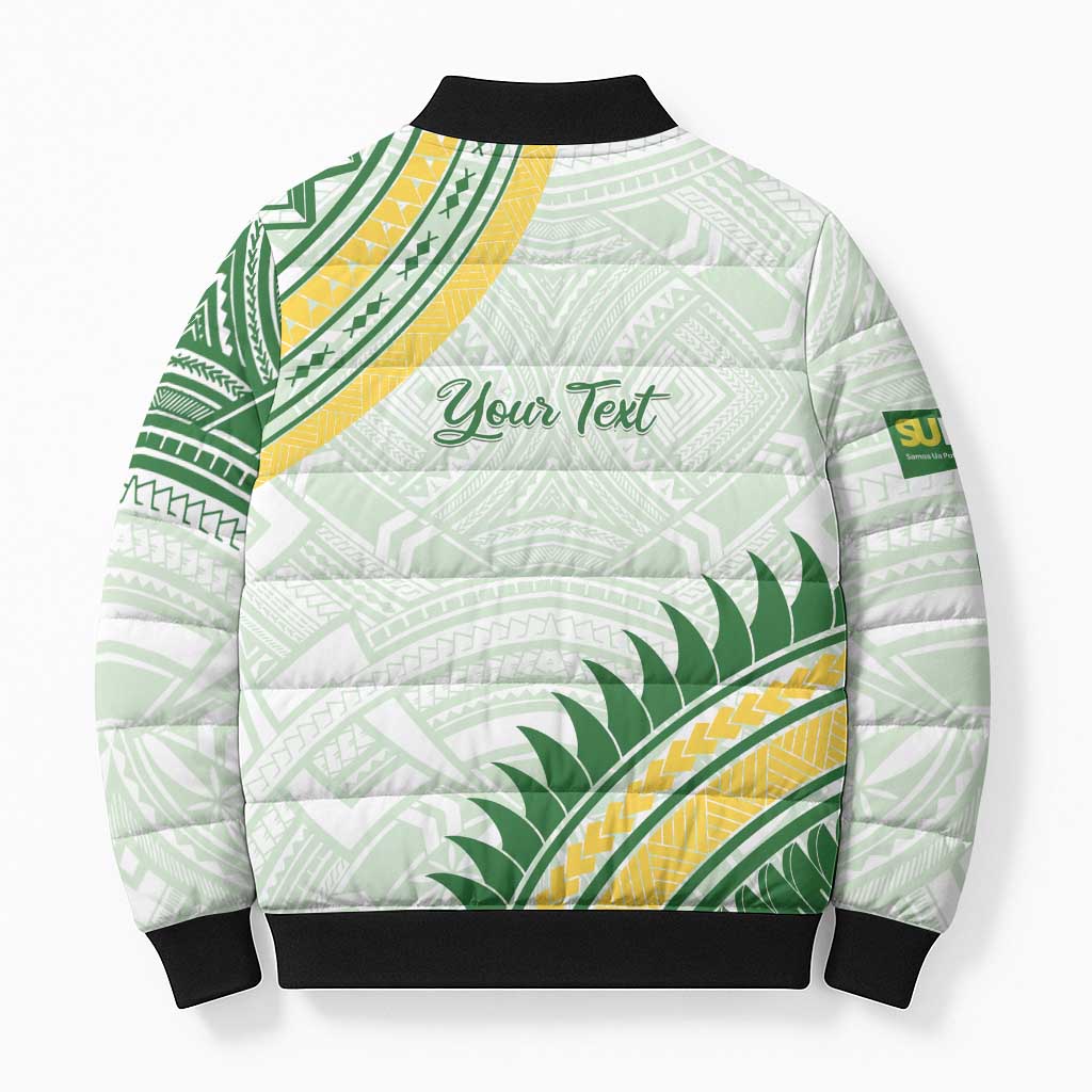 Personalised Samoa Ua Potopoto Bomber Puffer Jacket SUP Est 2025 Samoan Pattern LT14 - Polynesian Pride