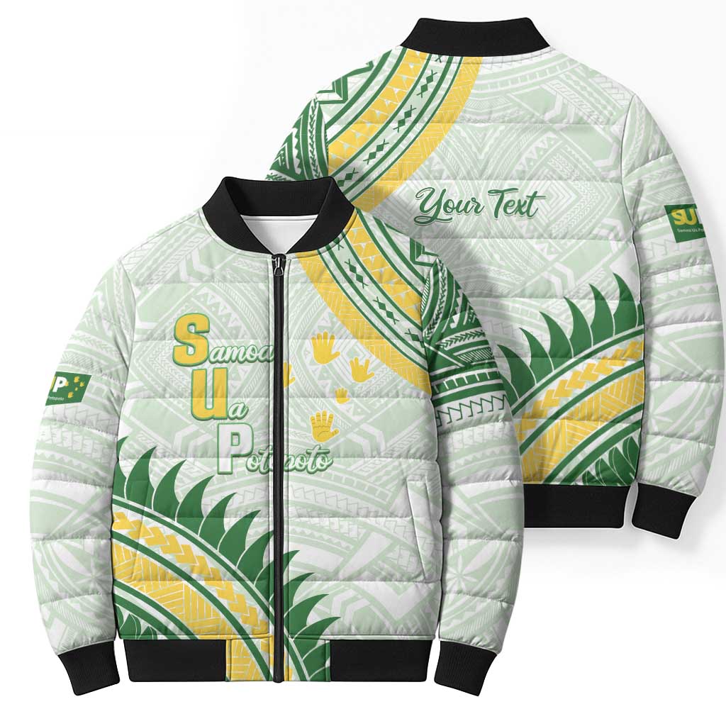 Personalised Samoa Ua Potopoto Bomber Puffer Jacket SUP Est 2025 Samoan Pattern LT14 - Polynesian Pride