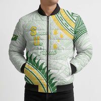Personalised Samoa Ua Potopoto Bomber Puffer Jacket SUP Est 2025 Samoan Pattern LT14 - Polynesian Pride
