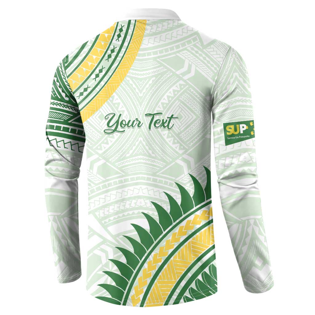 Personalised Samoa Ua Potopoto Button Sweatshirt SUP Est 2025 Samoan Pattern LT14 - Polynesian Pride