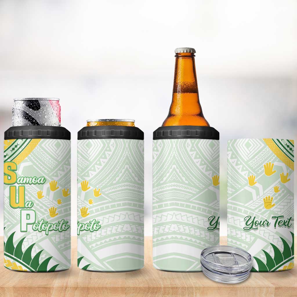 Personalised Samoa Ua Potopoto 4 in 1 Can Cooler Tumbler SUP Est 2025 Samoan Pattern LT14 - Polynesian Pride