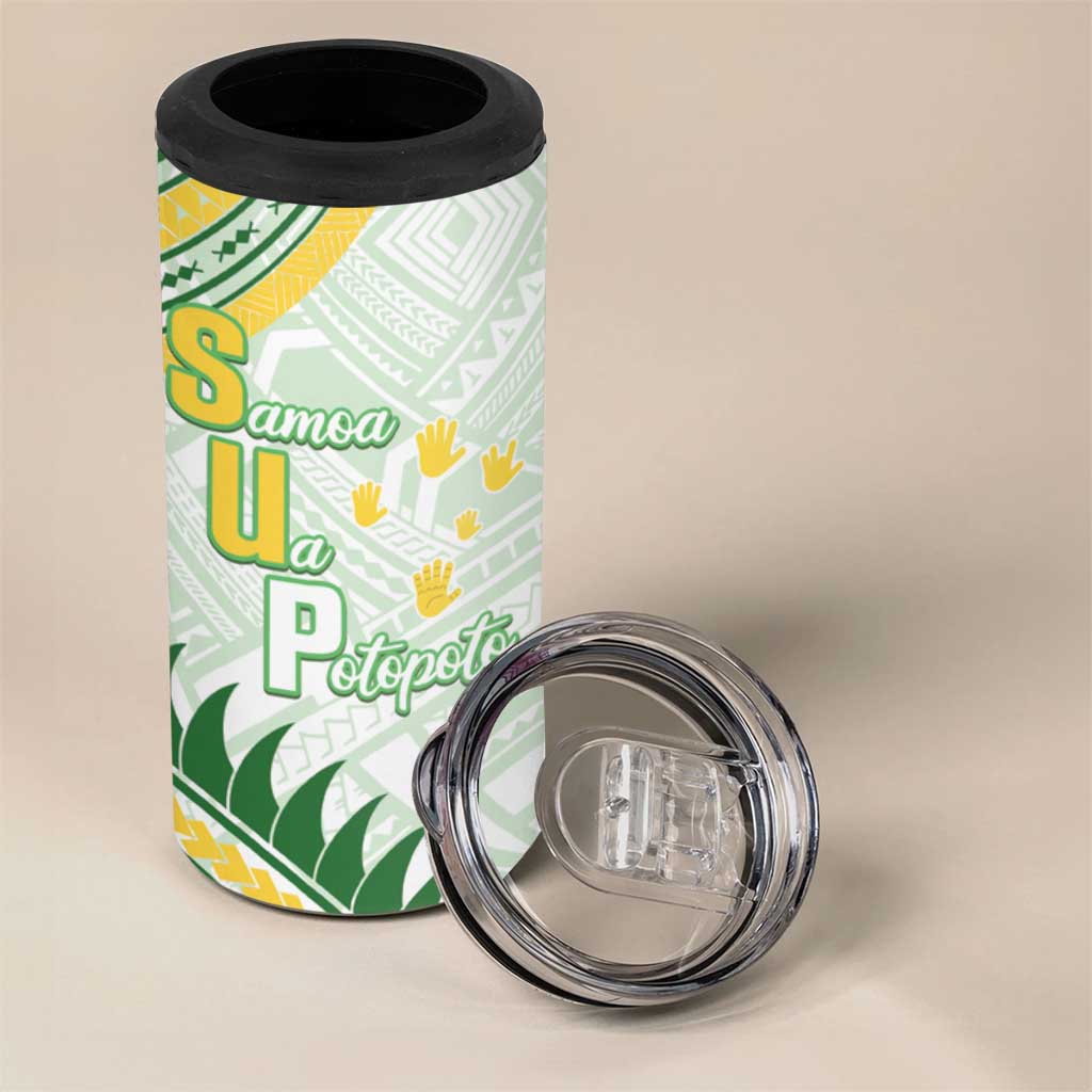 Personalised Samoa Ua Potopoto 4 in 1 Can Cooler Tumbler SUP Est 2025 Samoan Pattern LT14 - Polynesian Pride