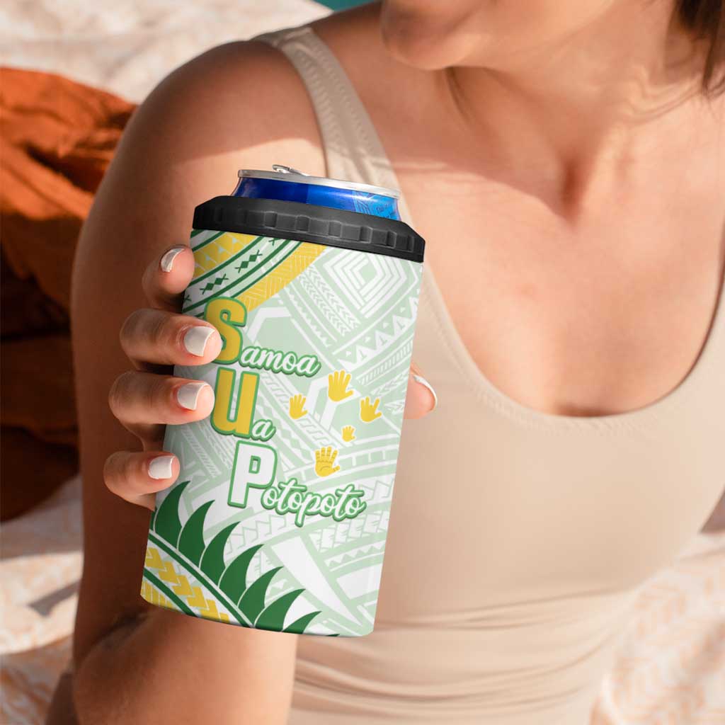 Personalised Samoa Ua Potopoto 4 in 1 Can Cooler Tumbler SUP Est 2025 Samoan Pattern LT14 - Polynesian Pride