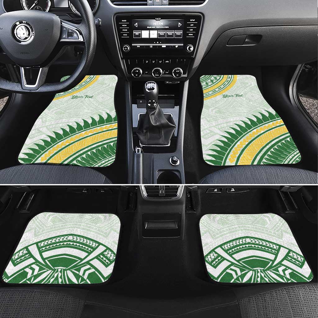 Personalised Samoa Ua Potopoto Car Mats SUP Est 2025 Samoan Pattern LT14 Set 4pcs White - Polynesian Pride