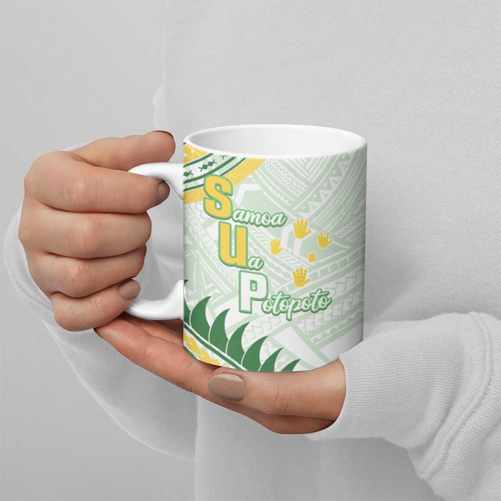 Personalised Samoa Ua Potopoto Ceramic Mug SUP Est 2025 Samoan Pattern LT14 - Polynesian Pride