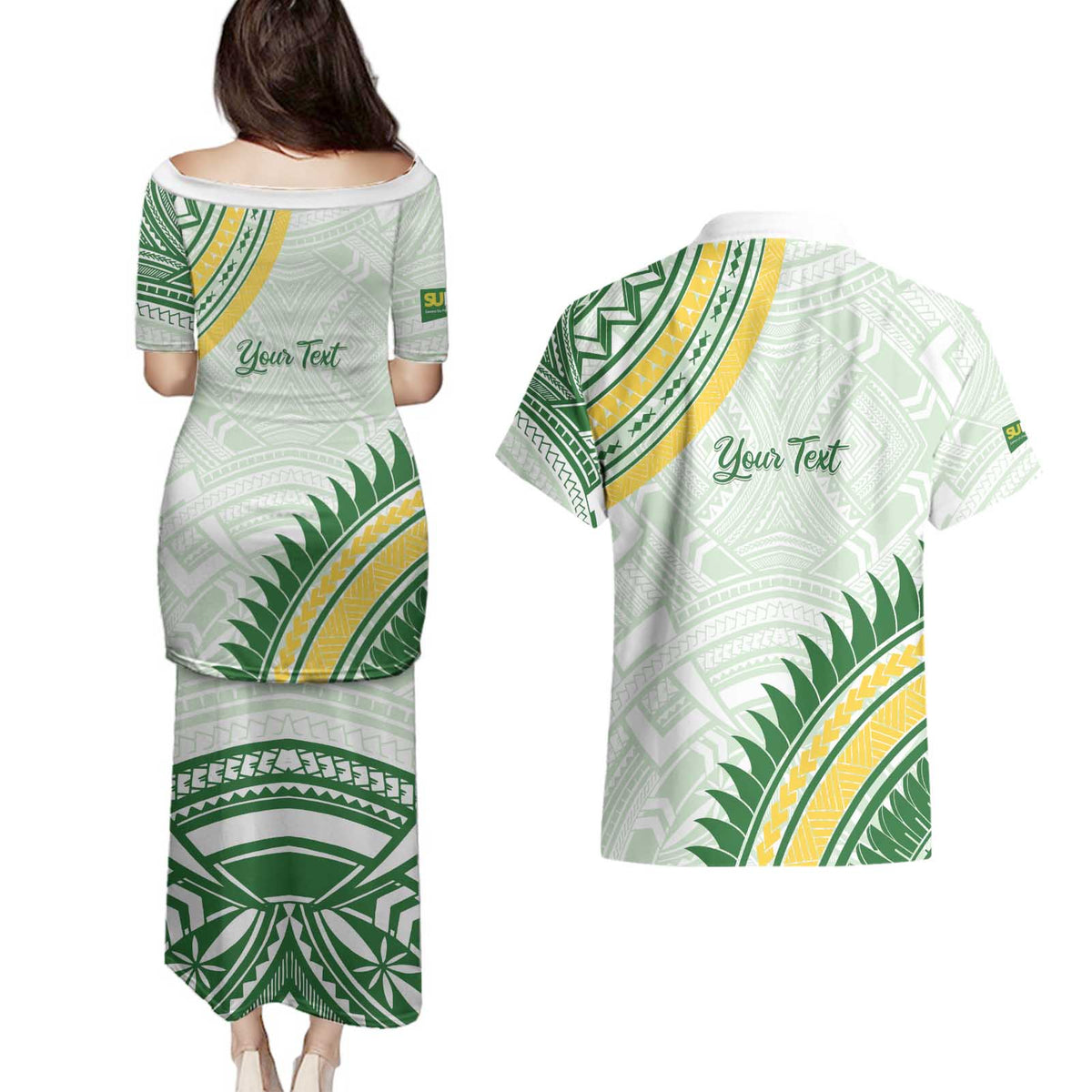 Personalised Samoa Ua Potopoto Couples Matching Puletasi and Hawaiian Shirt SUP Est 2025 Samoan Pattern LT14 - Polynesian Pride
