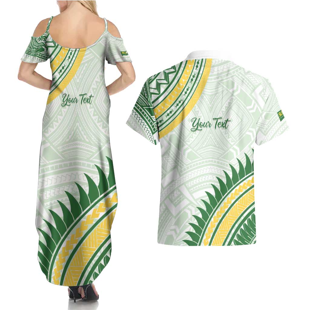 Personalised Samoa Ua Potopoto Couples Matching Summer Maxi Dress and Hawaiian Shirt SUP Est 2025 Samoan Pattern - Polynesian Pride