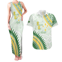 Personalised Samoa Ua Potopoto Couples Matching Tank Maxi Dress and Hawaiian Shirt SUP Est 2025 Samoan Pattern - Polynesian Pride