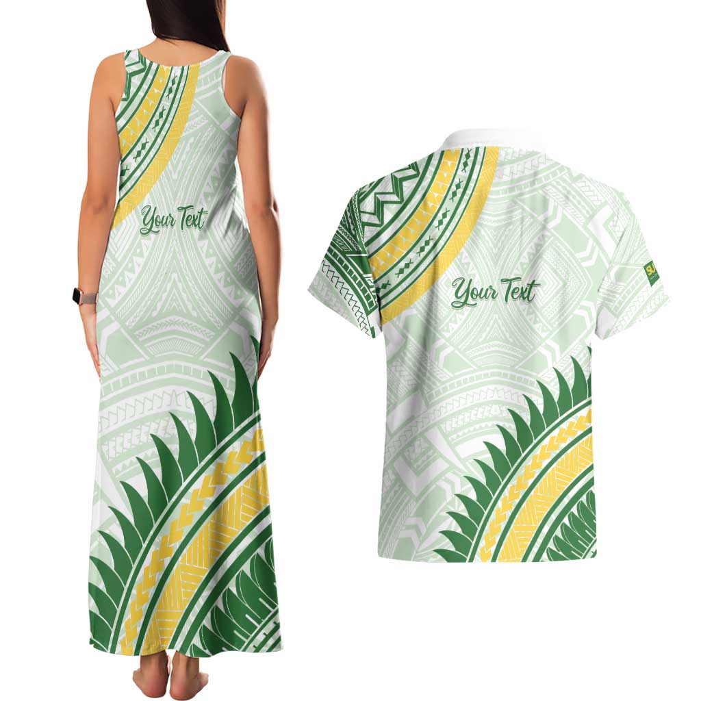 Personalised Samoa Ua Potopoto Couples Matching Tank Maxi Dress and Hawaiian Shirt SUP Est 2025 Samoan Pattern - Polynesian Pride