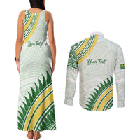 Personalised Samoa Ua Potopoto Couples Matching Tank Maxi Dress and Long Sleeve Button Shirt SUP Est 2025 Samoan Pattern LT14 - Polynesian Pride