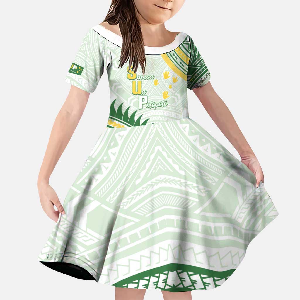 Personalised Samoa Ua Potopoto Family Matching Short Sleeve Bodycon Dress and Hawaiian Shirt SUP Est 2025 Samoan Pattern - Polynesian Pride