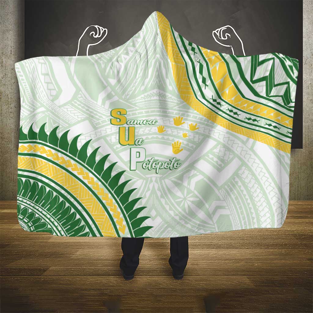 Samoa Ua Potopoto Hooded Blanket SUP Est 2025 Samoan Pattern - Polynesian Pride