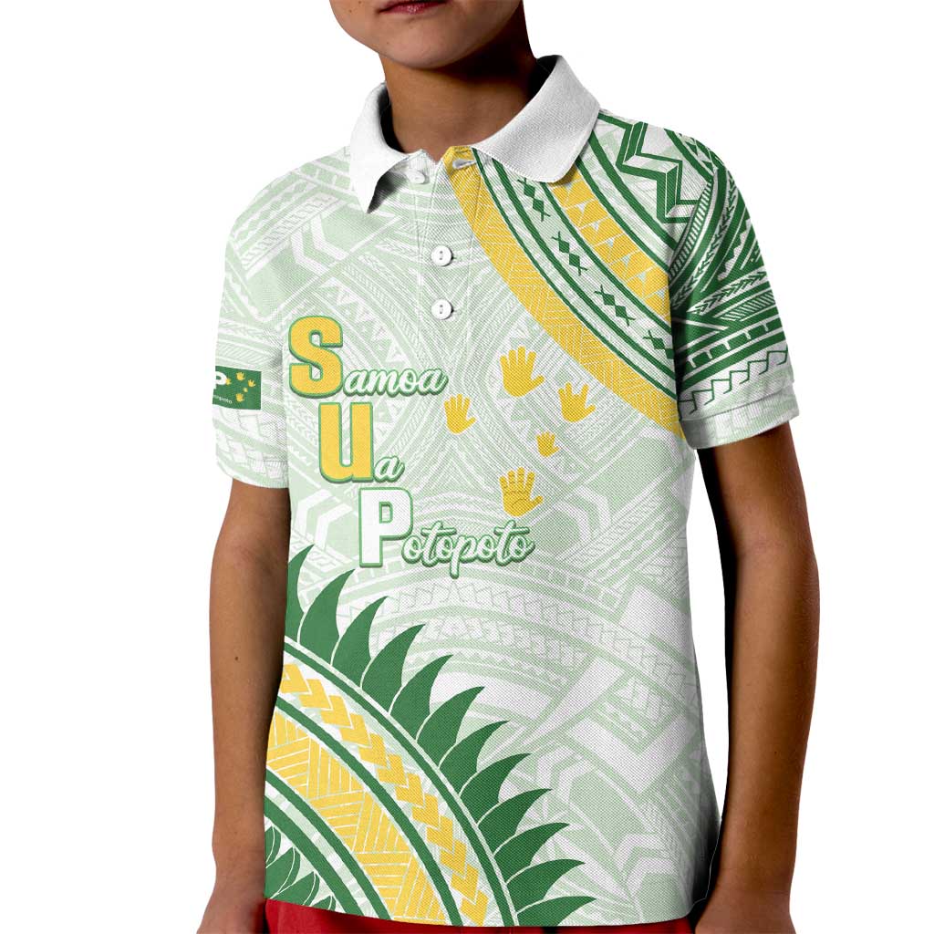 Personalised Samoa Ua Potopoto Kid Polo Shirt SUP Est 2025 Samoan Pattern - Polynesian Pride