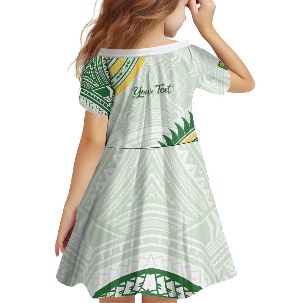Personalised Samoa Ua Potopoto Kid Short Sleeve Dress SUP Est 2025 Samoan Pattern - Polynesian Pride