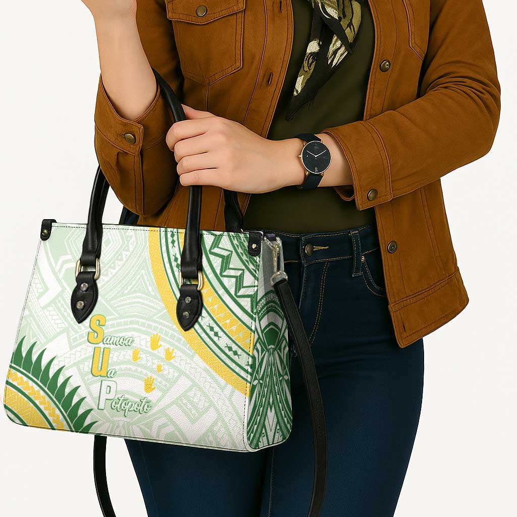 Samoa Ua Potopoto Leather Bag SUP Est 2025 Samoan Pattern - Polynesian Pride