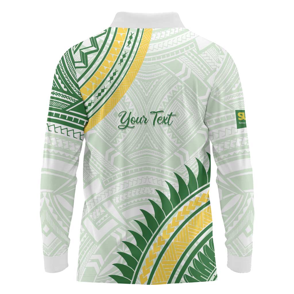 Personalised Samoa Ua Potopoto Long Sleeve Polo Shirt SUP Est 2025 Samoan Pattern LT14 - Polynesian Pride