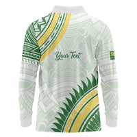 Personalised Samoa Ua Potopoto Long Sleeve Polo Shirt SUP Est 2025 Samoan Pattern LT14 - Polynesian Pride