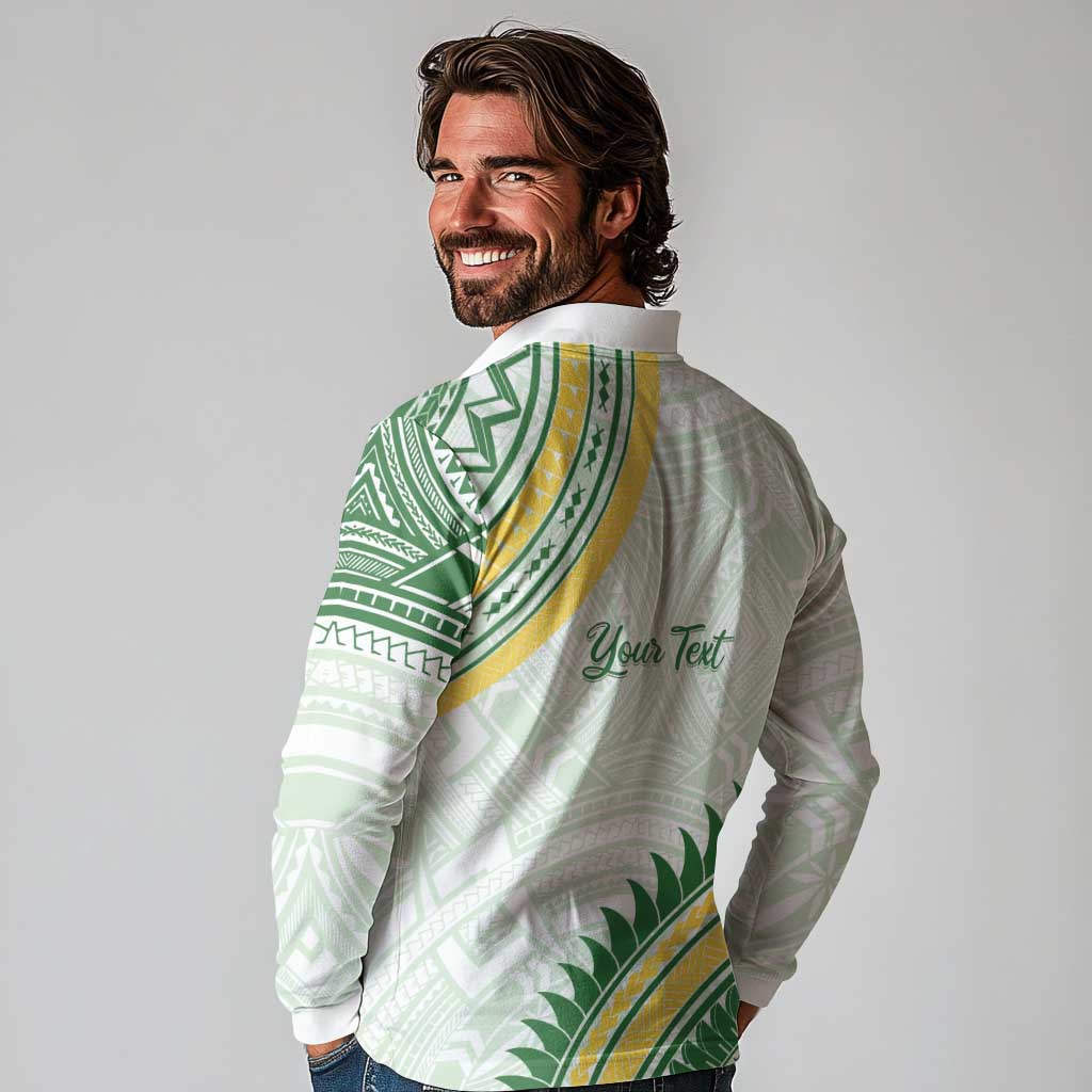 Personalised Samoa Ua Potopoto Long Sleeve Polo Shirt SUP Est 2025 Samoan Pattern LT14 - Polynesian Pride