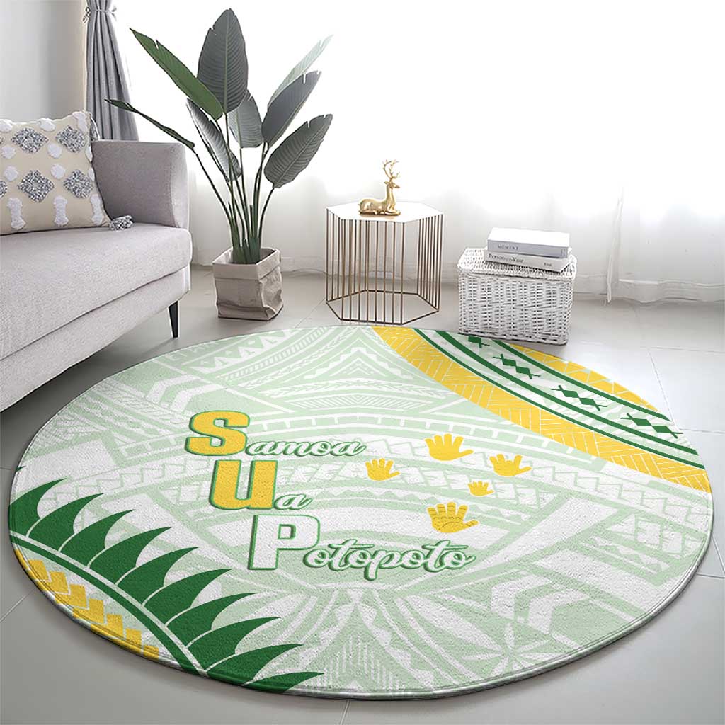 Samoa Ua Potopoto Round Carpet SUP Est 2025 Samoan Pattern - Polynesian Pride