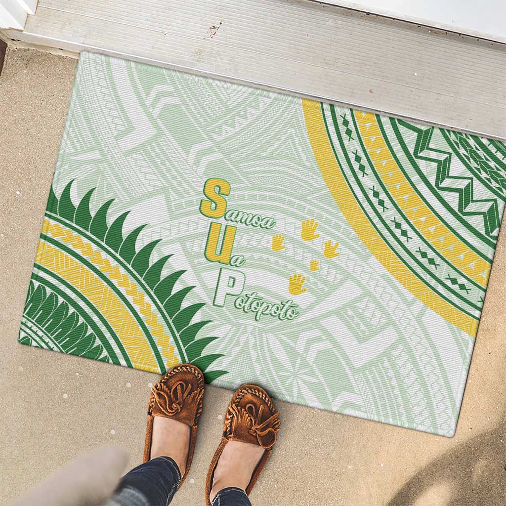 Samoa Ua Potopoto Rubber Doormat SUP Est 2025 Samoan Pattern LT14 - Polynesian Pride