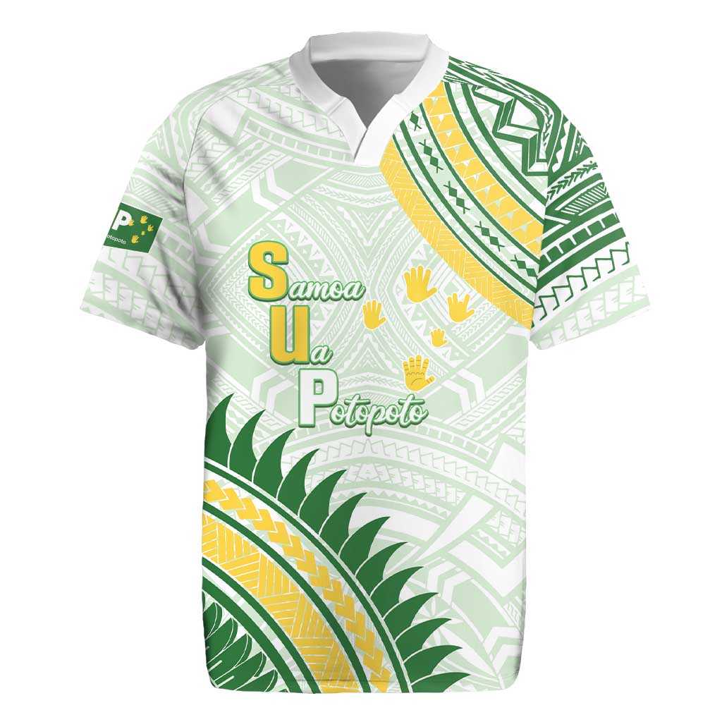 Personalised Samoa Ua Potopoto Rugby Jersey SUP Est 2025 Samoan Pattern LT14 White - Polynesian Pride
