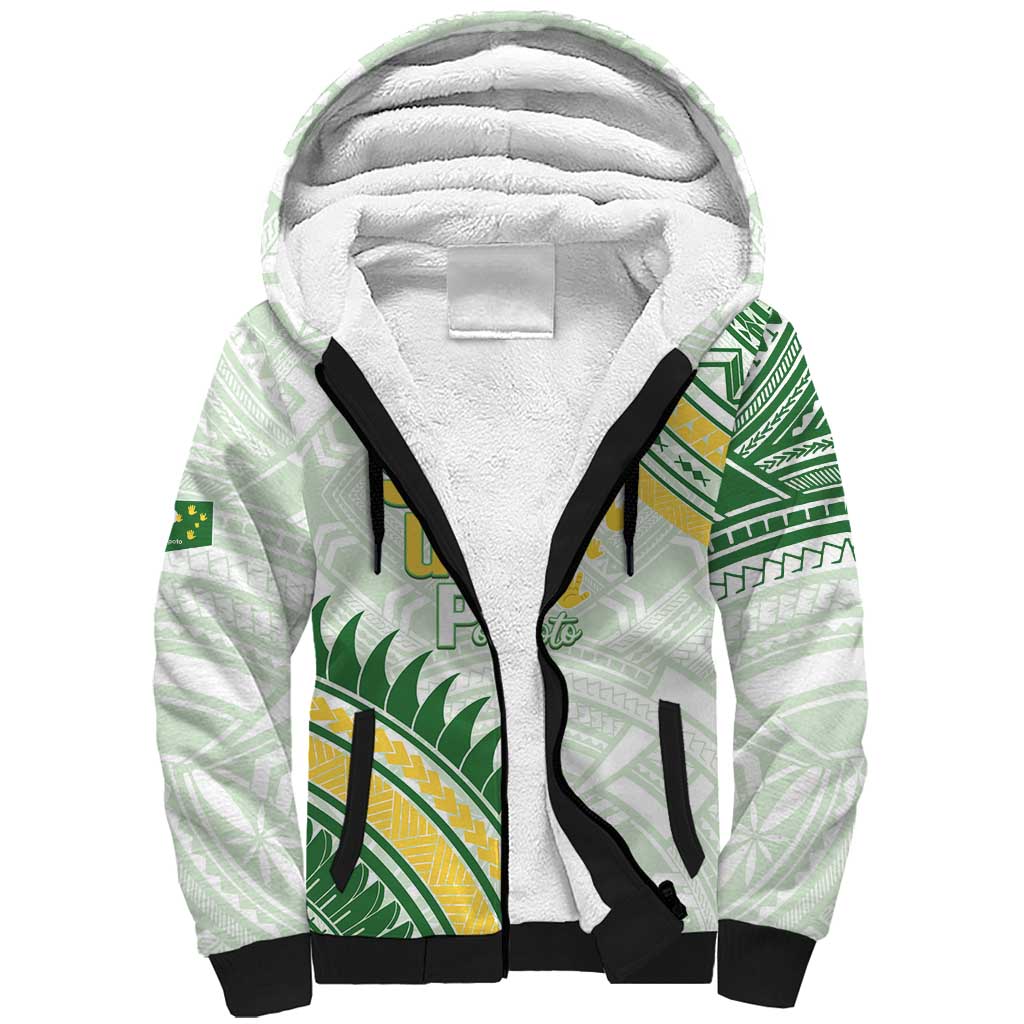 Personalised Samoa Ua Potopoto Sherpa Hoodie SUP Est 2025 Samoan Pattern LT14 Unisex White - Polynesian Pride