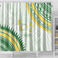 Samoa Ua Potopoto Shower Curtain SUP Est 2025 Samoan Pattern - Polynesian Pride