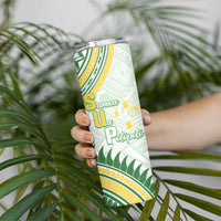 Personalised Samoa Ua Potopoto Skinny Tumbler SUP Est 2025 Samoan Pattern - Polynesian Pride