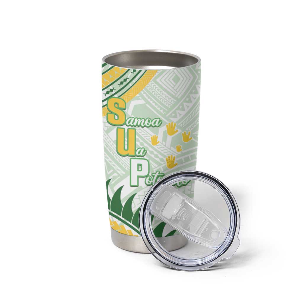 Personalised Samoa Ua Potopoto Tumbler Cup SUP Est 2025 Samoan Pattern - Polynesian Pride