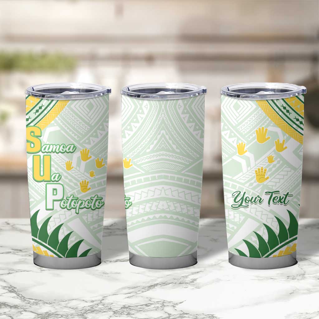 Personalised Samoa Ua Potopoto Tumbler Cup SUP Est 2025 Samoan Pattern - Polynesian Pride