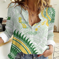 Personalised Samoa Ua Potopoto Women Casual Shirt SUP Est 2025 Samoan Pattern - Polynesian Pride