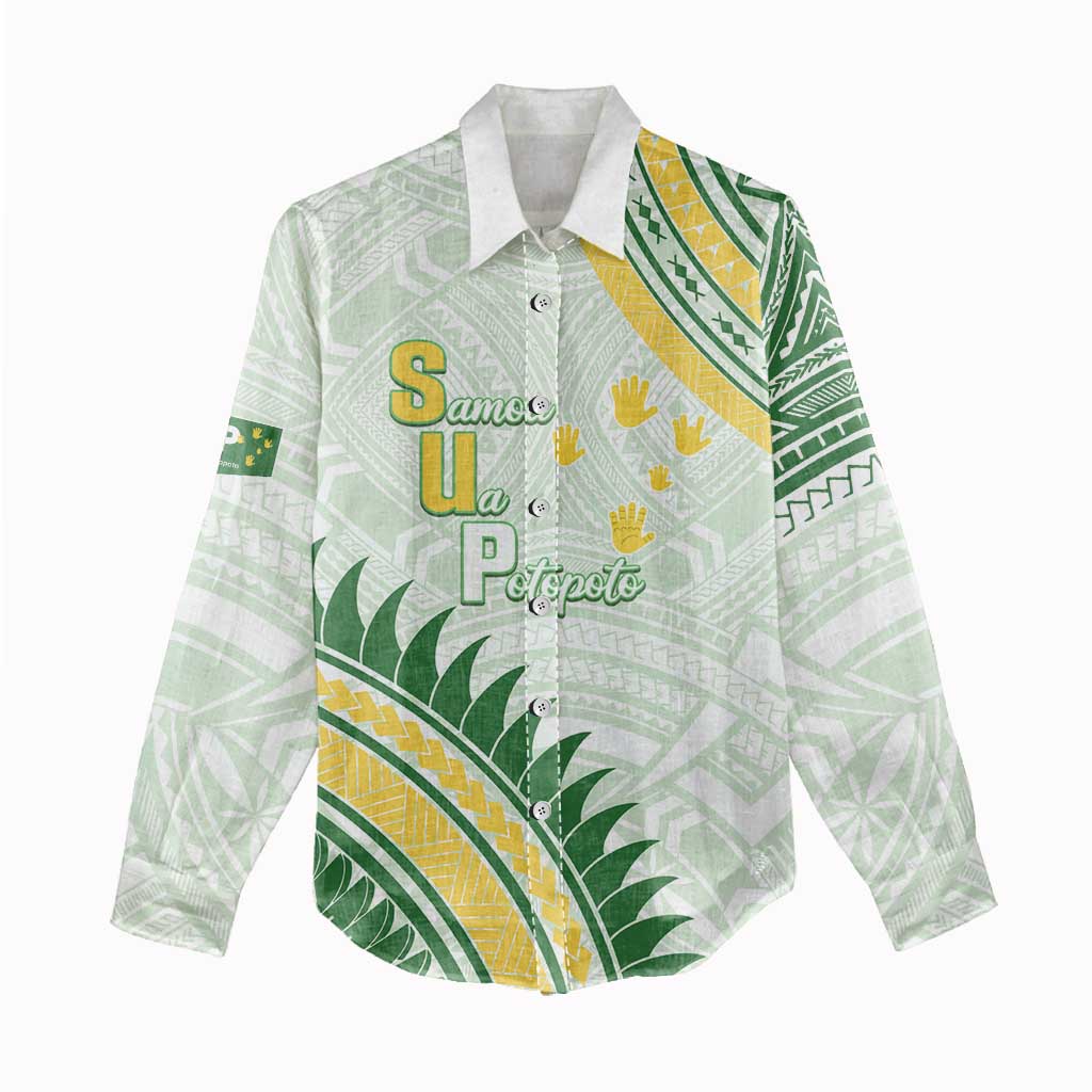 Personalised Samoa Ua Potopoto Women Casual Shirt SUP Est 2025 Samoan Pattern - Polynesian Pride