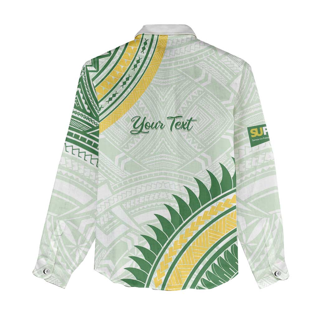 Personalised Samoa Ua Potopoto Women Casual Shirt SUP Est 2025 Samoan Pattern - Polynesian Pride