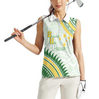 Personalised Samoa Ua Potopoto Women Sleeveless Polo Shirt SUP Est 2025 Samoan Pattern LT14 - Polynesian Pride