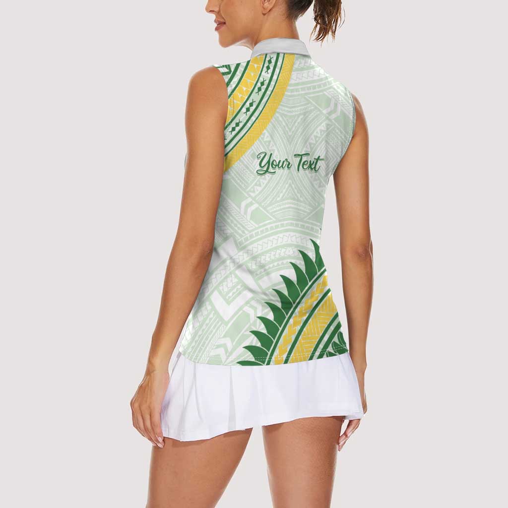 Personalised Samoa Ua Potopoto Women Sleeveless Polo Shirt SUP Est 2025 Samoan Pattern LT14 - Polynesian Pride
